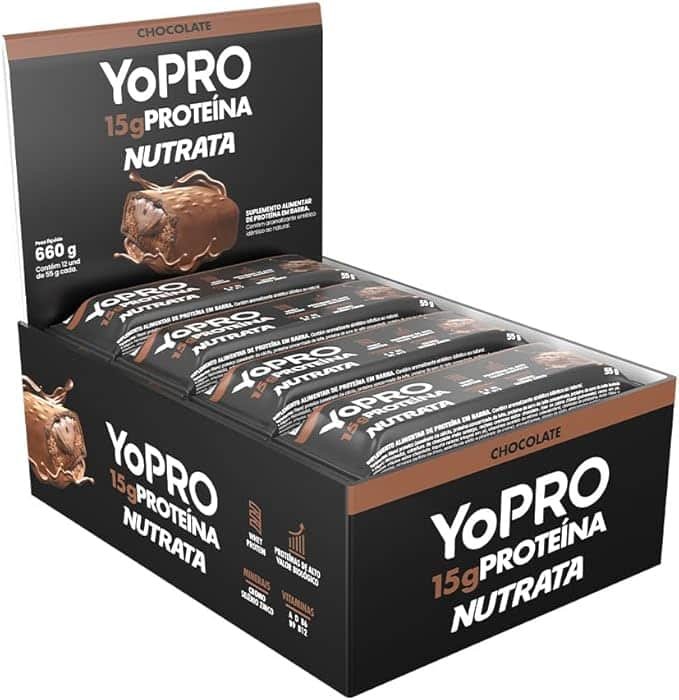 Barra YoPRO Sabor Chocolate - Nutrata Display C 12 Barras de 40g Barra YoPRO Sabor Chocolate - Nutrata Display C/ 12 Barras de 40g - Imagem 1