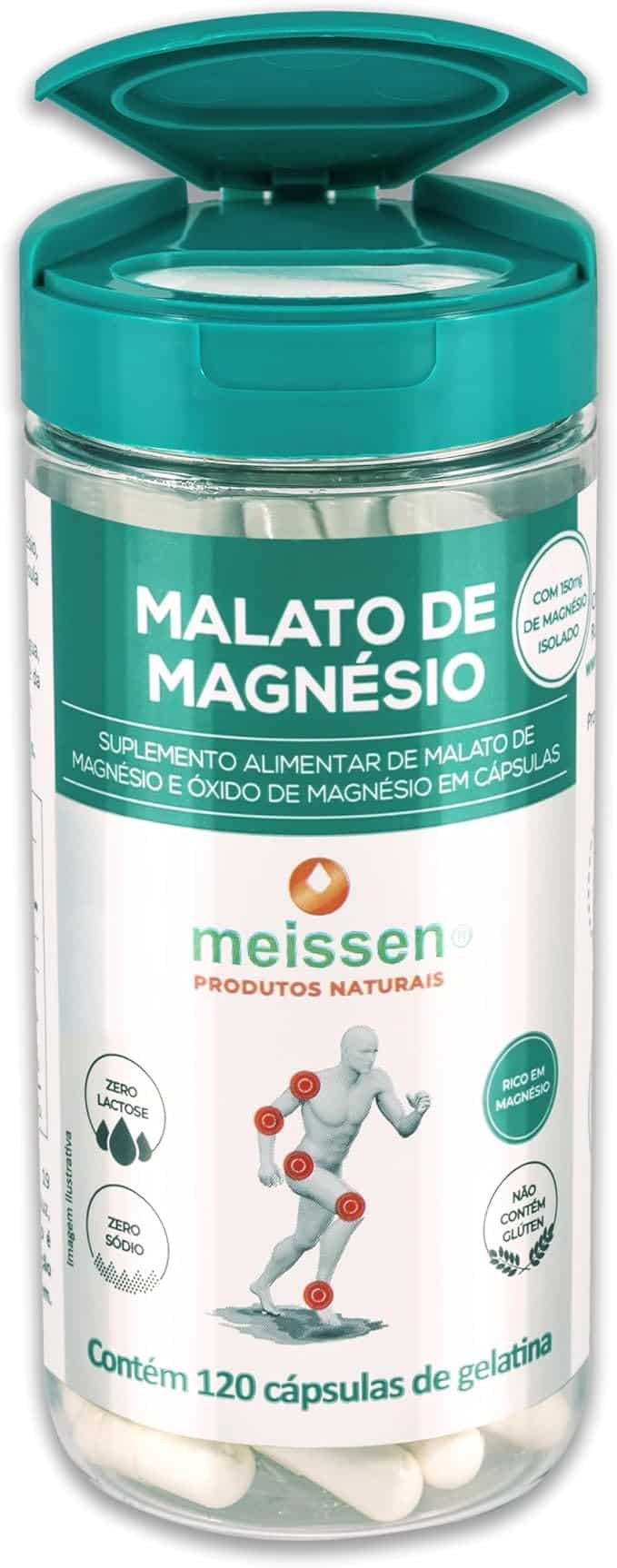 Malato de Magnésio 300Mg 120 Cápsulas, Meissen Malato de Magnésio 300Mg 120 Cápsulas, Meissen - Imagem 1